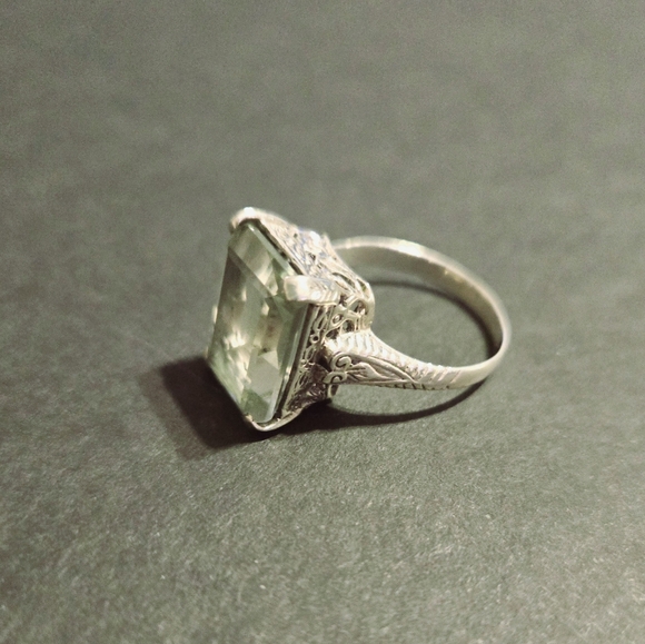 Sterling silver,.925, green amethyst ring - Picture 2 of 4